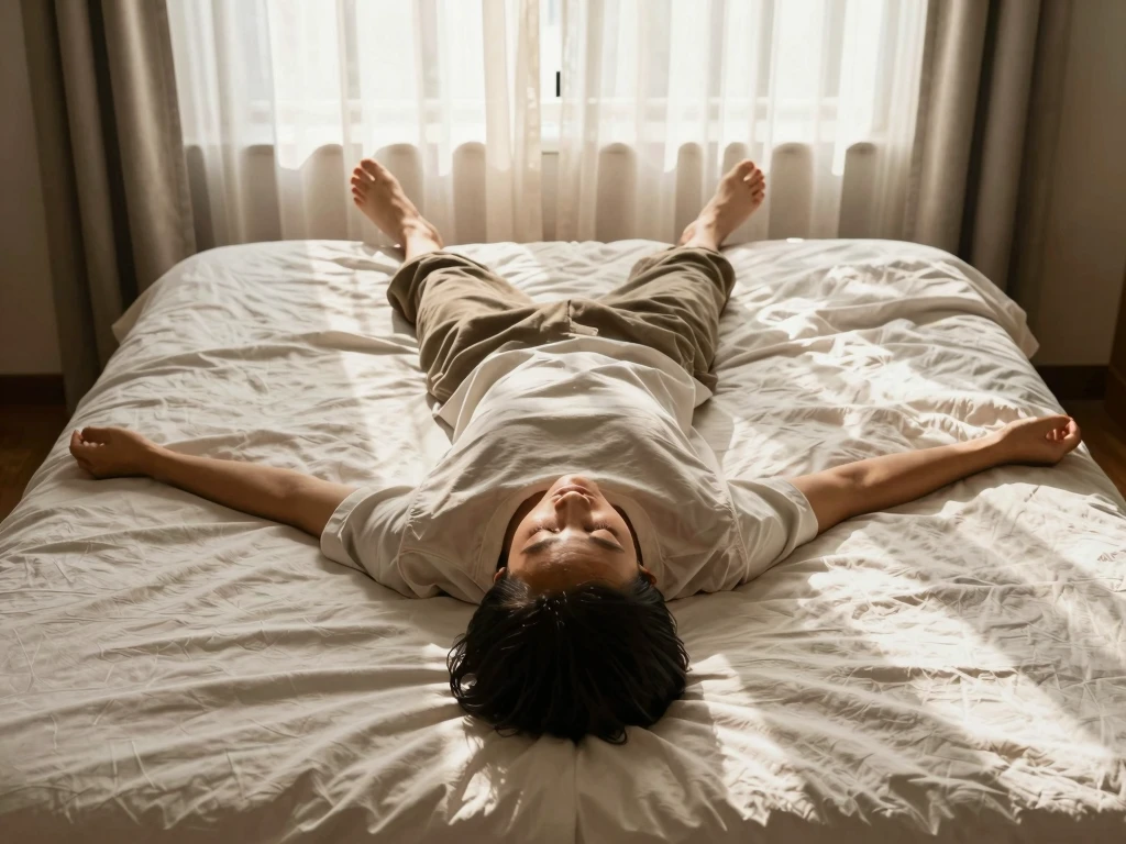 Stiliseret aftenbillede med mørk himmel, varmt vindueslys og rolig horisont